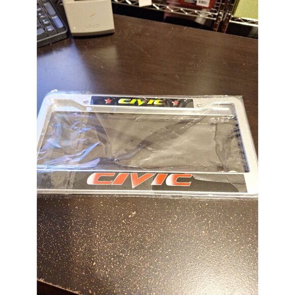 Other - Civic Metal Tin License Plates 6" x 12" Car Enthusiast Auto Decor Set of  2
